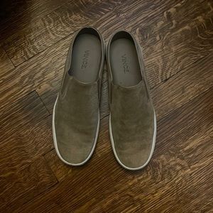Vince tan slip on sneakers